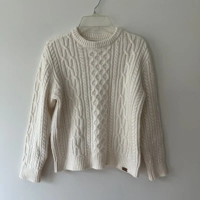 Suéter Tejido con Cable Abercrombie Niños 7/8 Crema Marfil Herencia Pescador Invierno Foto 1 de 4