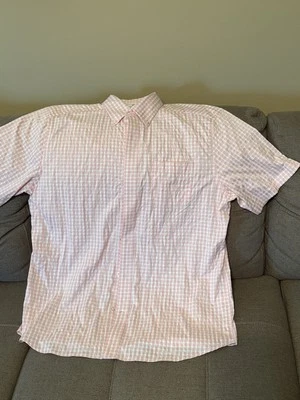 Southern Tide INTERCOASTAL Shirt Men's LARGE Nylon/poly/spand Stretch Pink White - Image 1 of 4
