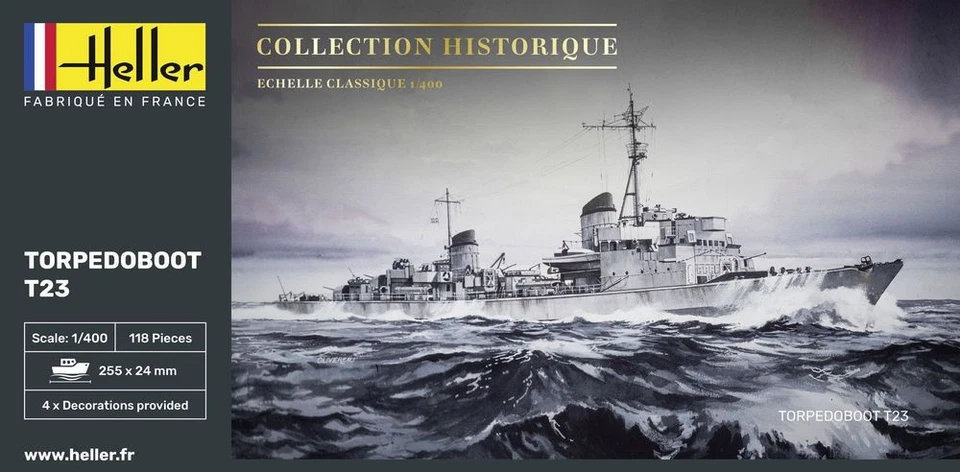 HELLER 81011 MODELLO TORPEDOBOOT T23 1/400 - Immagine 1 di 1