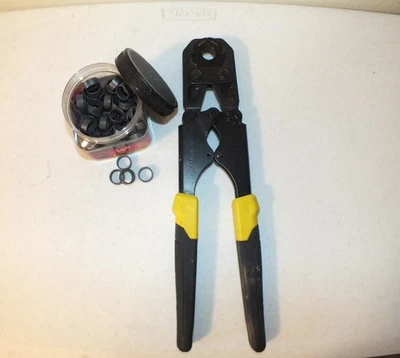 Apolo 1/2 pulg. Juego de herramientas de anillo de crimpado PEX y 80 anillos de crimpado Pex Foto 1 de 4