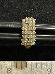 Estate Round Diamond Four  Row Ring I Size 6    5.1 Grams - Picture 1 of 6
