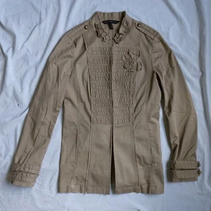 White House Black Market Brown Khaki Jacket Blazer Military Women's Size 6 - Picture 1 of 13