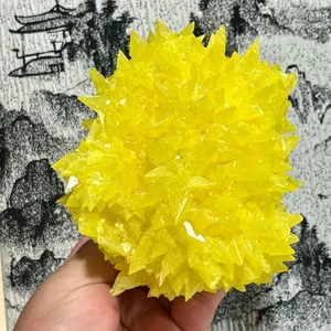 Racimo de cristal de azufre natural - Formación mineral amarillo afilado - 1,54 lb - Imagen 1 de 14