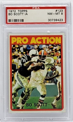 1972 Topps #123 Bo Scott IA Pro Action Card - Graded PSA 8, Cleveland Browns - Image 1 of 2