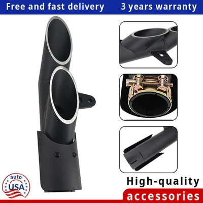 Dual-outlet Exhaust Tail Pipe Muffler Tailpipe Tip for Yamaha YZF-R6 Motorcycle - Image 1 of 4