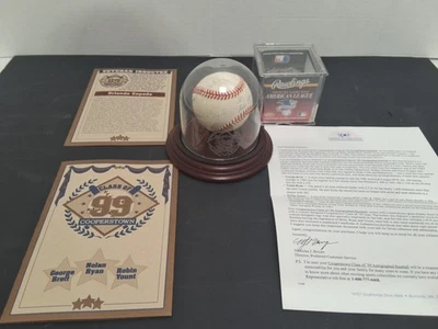 Nolan Ryan George Brett Robin Yount 1999 HOF Induction Signed Baseball w/COA #1 - Image 1 of 4