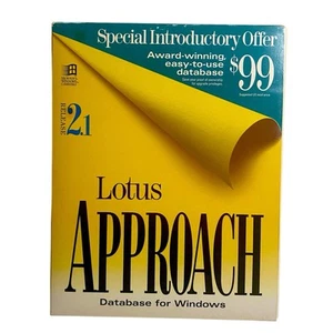 Lotus Approach Release 2.1 Database For Windows Big Box PC IBM Software 3.5 Disk - Picture 1 of 9