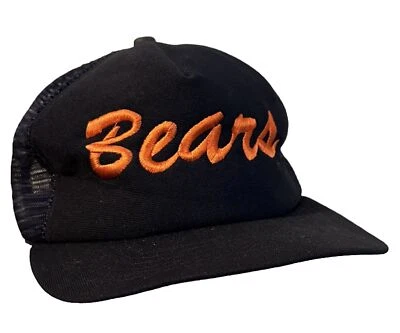 Sombrero de camionero bordado con logotipo a presión de los Chicago Bears de colección de los años 80 hecho en EE. UU. Foto 1 de 4