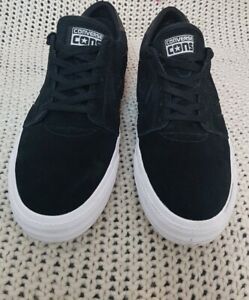 CONVERSE CONS LOW UK SIZE 12 BLACK SUEDE WITH CAMO DETAIL