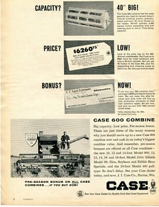 Anuncio impreso de estuche 600 Farm Tractor Combine 1964 - Imagen 1 de 2
