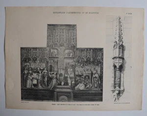 RETABLE Somme Maison REINE CECILE SAUMUR ARCHITECTURE Sculpture PHOTO 1910 - Imagen 1 de 2