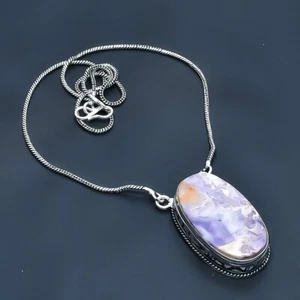 Lepidolite Handmade Gemstone Jewelry Necklace 18" - Picture 1 of 1