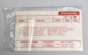 WALTHERS TRAIN DECALS HO GAUGE SPECIALTIES D-131 PRSM. WINDOWS SILVER - Picture 1 of 3