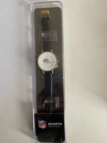 Denver Broncos Mens Watch Leather Band New Cover