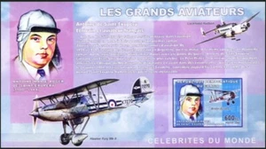 Congo 2006 Imperf MNH MS, Aviación, Antoine Marie Roger, escritor francés, poeta, - Imagen 1 de 1