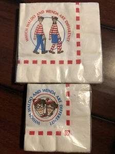 Lote de 2 paquetes de utilería de película vintage que Waldo y Wenda servilletas sello 1991 nuevo en stock - Imagen 1 de 8