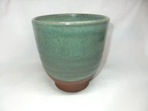 Studio Pottery Planter Plant Pot Green Ceramic - Picture 1 of 7