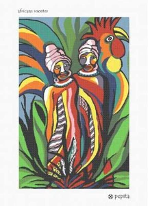 Africans Rooster Needlepoint Kit or Canvas - Picture 1 of 2