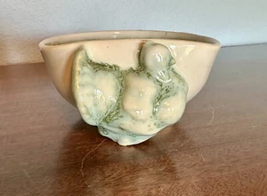 Bird Planter Green Glazed Pottery Bowl Dish Art Turkey 6x5x3” - Picture 1 of 5
