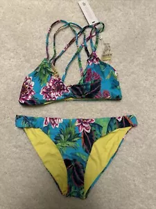 Pilyq Bikini Set Floral Plus Reversible Yellow Size Small - Picture 1 of 4