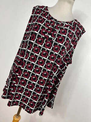 Camiseta sin mangas Jones New York 1X negra roja de viaje elástica botón sin mangas J7 Foto 1 de 4