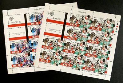 Malta - 1982  Europa Historical Events Stamps - Full Sheets (MNH) Lot 2. - Image 1 of 4