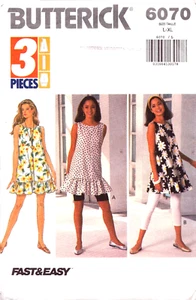 Butterick 6070~Misses'/Miss Petite~Loose Pullover Dress/Top-Leggings-Shorts L-XL - Picture 1 of 4