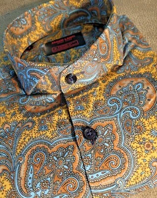 NWT Jared Lang Men's Size Medium Short Sleeve Button Down Shirt Classy Paisley A - Image 1 of 4
