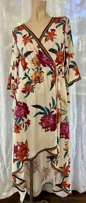 Maxi Vestido Fabulous Anthropologie Floral Tomate Volador Talla S Foto 1 de 4