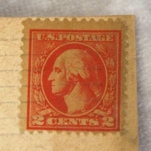 U S Postage 2 Cent Washington Red Line Authentic Rare Stamp on Envelope 1912 - Picture 1 of 5