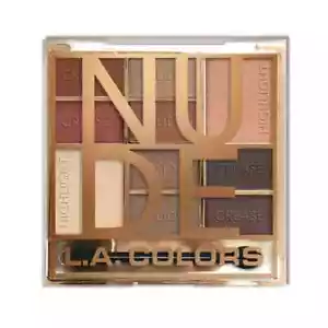LA Colors, Color Luxe Eye Shadow Palette: Color Block Eyeshadow #CES135 NUDE - Picture 1 of 1