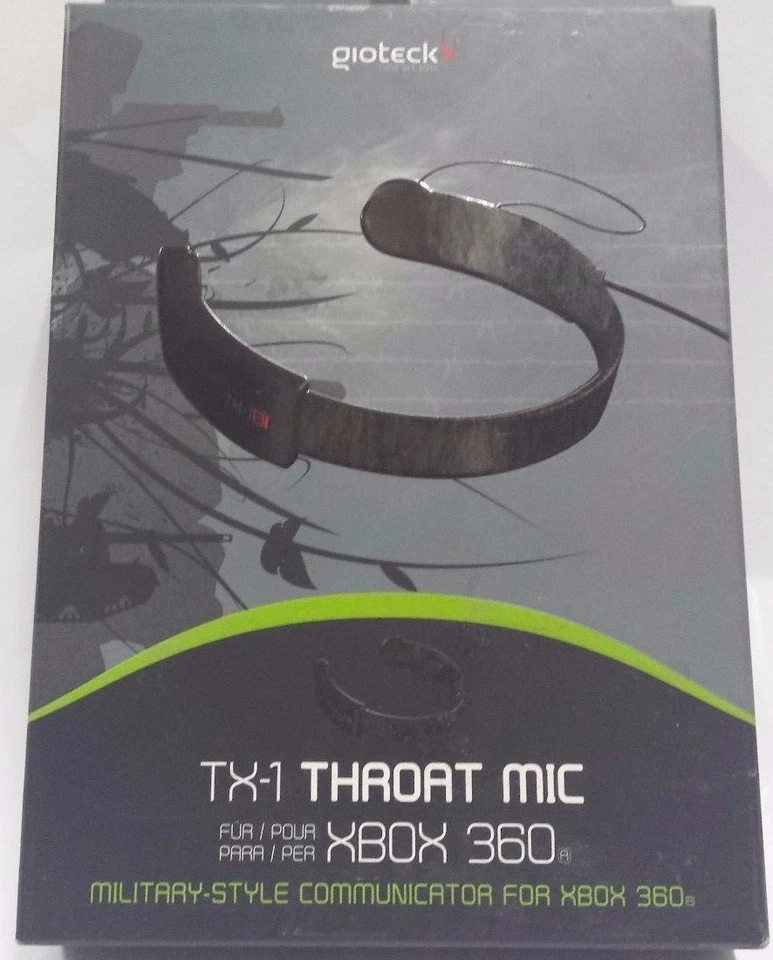 Throat Mic TX1 Gioteck - Auricolare da Gola tipo Militare per Microsoft XBOX 360 - Immagine 1 di 1