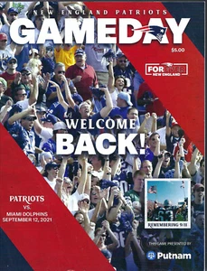 2021 Miami Dolphins at New England Patriots NFL Game Program 9/12/21 - Picture 1 of 1