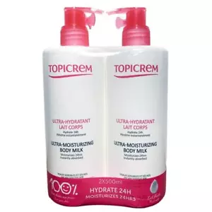 Topicrem Essentials Ultra Moisturizing Body Milk 2 Pack 500Ml Moisturizer - Picture 1 of 6