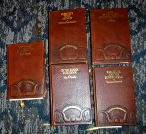 Mountains & Molehills, TEXAS , PLAINS, CLASSICS OLD WEST SET 5 BOOK SET  LEATHER - Picture 1 of 9