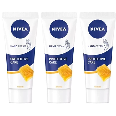Nivea Hand Cream Protective Care with Beeswax 75ml - Pack of 3