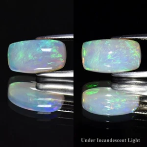 ๐ 6.00ct Rectangle Cabochon Natural White Opal - Color Play, Ethiopia Gem - Picture 1 of 6