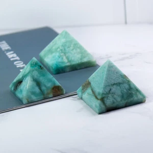 3CM Natural Amazonite Pyramid Crystal Grid Healing Pyramids Vastu Pyramid Reiki - Picture 1 of 4