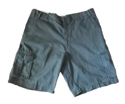 Pantalones Cortos de Algodón Perry Ellis Para Hombres Verde Oliva Bolsillos de Carga Frente Plano Talla 40 Nuevos con Etiquetas Foto 1 de 4