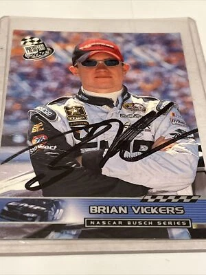Brian Vickers Signed Trading Card NASCAR Racing Auto AU *Autograph - Image 1 of 2