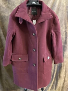 Talbots Plüschwollmischung Mantel - Neu mit Etikett - Shiraz Farbe - Größe Large - Bild 1 von 9