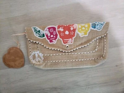 Bolso sin asas/bolso LOOP KAWAII URBANO BOHO ARPILLERA DÍA DE LOS MUERTOS Cartera con flores con espejo Foto 1 de 4