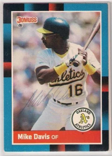 Oakland A's MIKE DAVIS autographed 1988 Donruss - Image 1 of 1