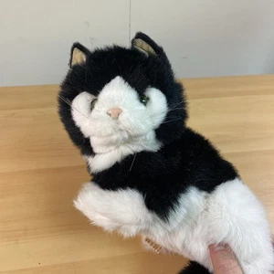 VINTAGE 1989 APPLAUSE AVANTI BIANCO E NERO OCCHI VERDI GATTINO GATTO PELUCHE 7" - Foto 1 di 6