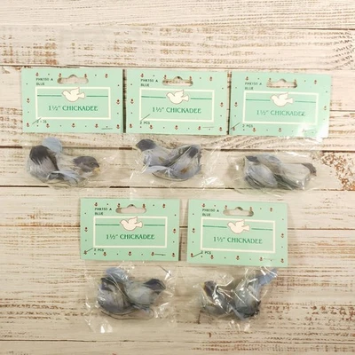 NUEVO 10 Piezas Decorativas Pájaros Decoración Artesanía 1.5" Azul Garbanzo Lote de 5 paquetes NUEVO Foto 1 de 3