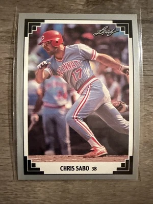 1991 Leaf - Chris Sabo #65 MLB Baseball Card Cincinnati Reds MLB Baseball Card - Image 1 of 2