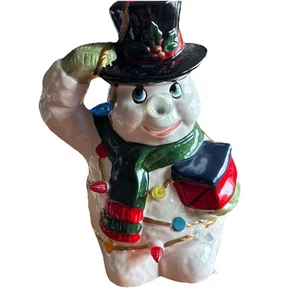 Vtg Light Up Snowman Ceramic Mold Frosty Winter Christmas With Box 8.5" - Picture 1 of 5