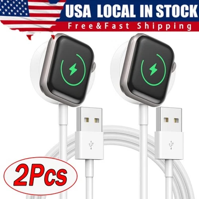 2X Magnetic USB Charging Cable Charger For Apple Watch iWatch Series 2/3/4/5/6/7 - Image 1 of 4