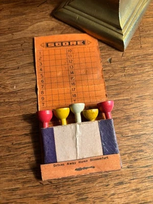 Camisetas de golfe Cálice da década de 1930 em Masonite publicidade estilo livro de fósforos livreto - Imagem 1 de 3