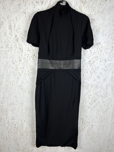 Splendido abito midi Gucci parte in pelle fodera in seta taglia 42